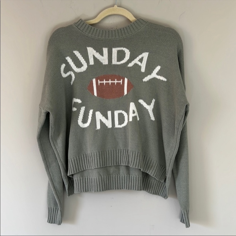 New Moon & Madison Medium Light Green Sunday Funday Sweater Viral TikTok Sweater